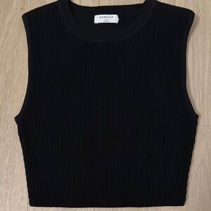 Aritizia Babaton Black Ribbed Sleeveless Top